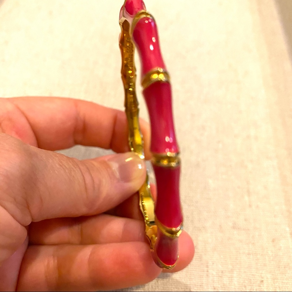 Stella & Dot Gold & Pink Bamboo Bracelet